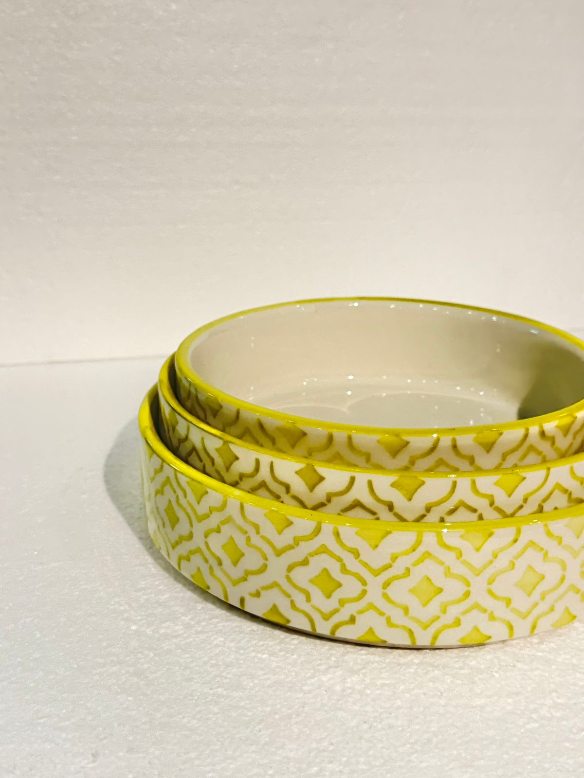3 Piece Lime Moroccan Platter Set