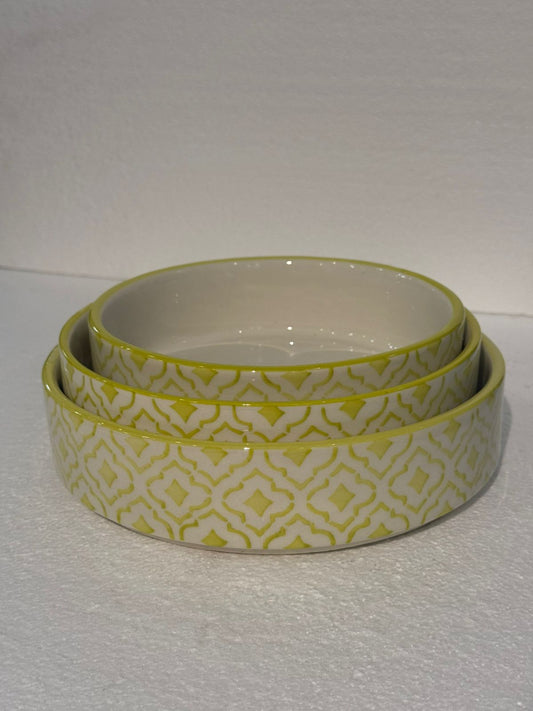 3 Piece Lime Moroccan Platter Set