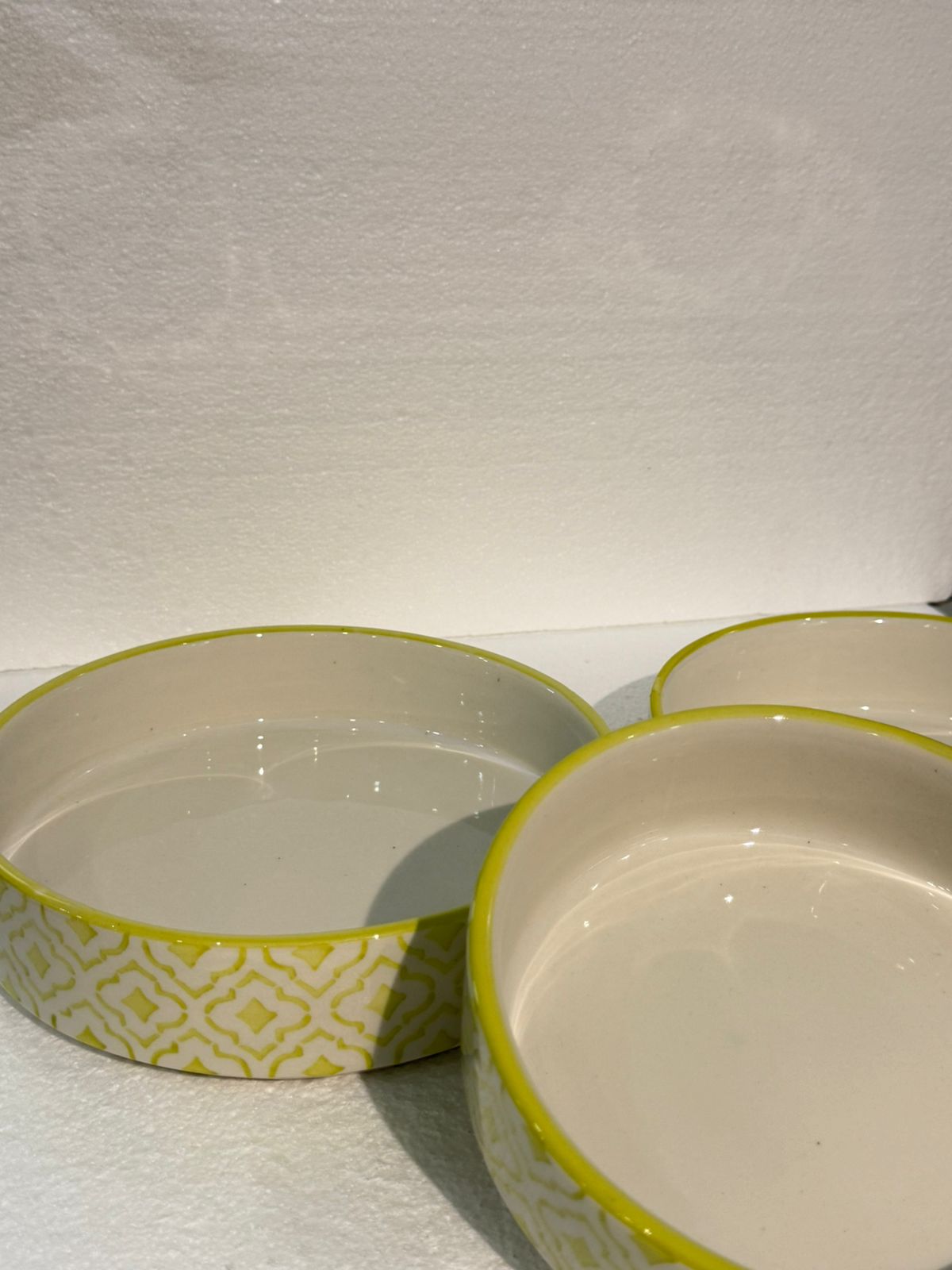 3 Piece Lime Moroccan Platter Set